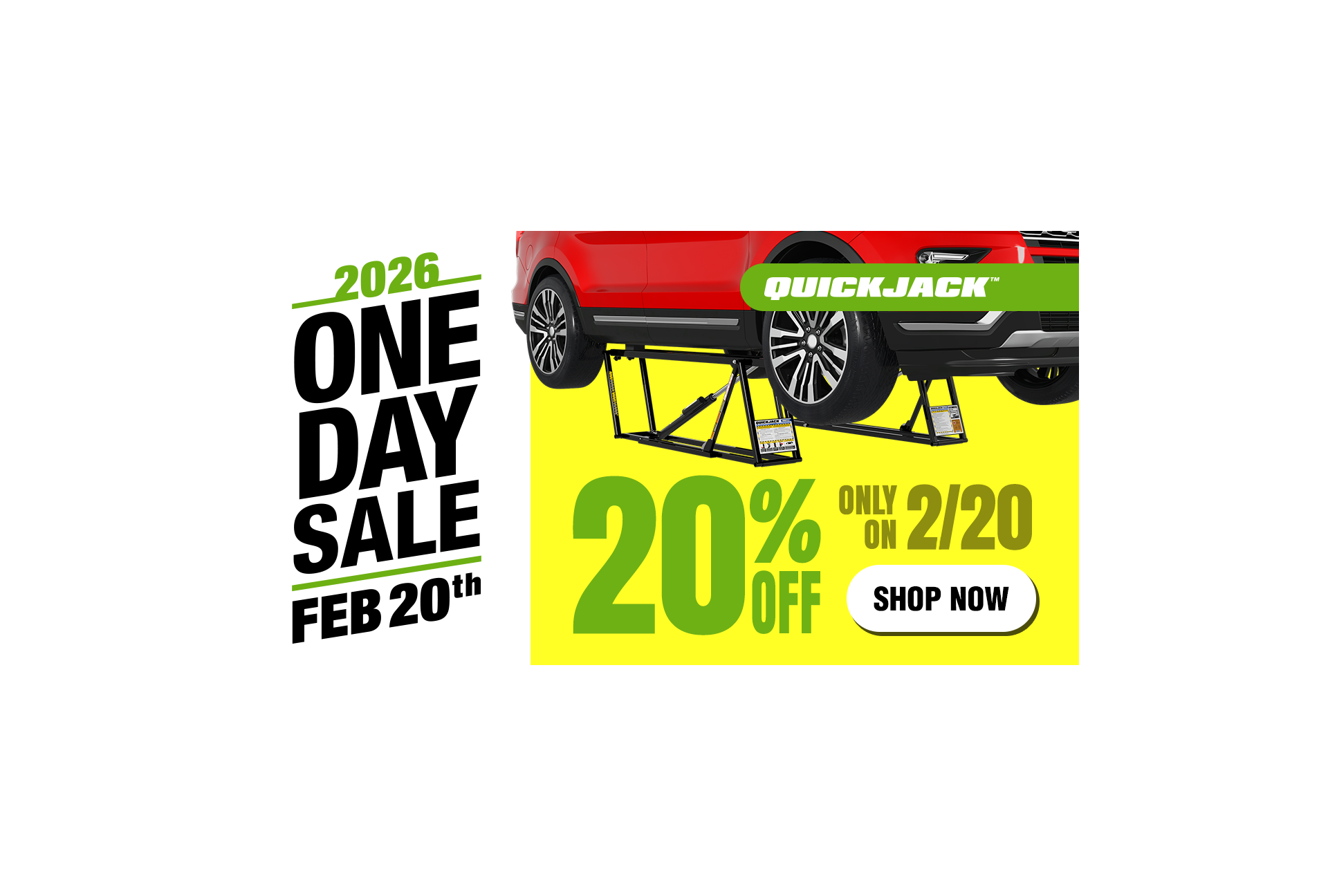 MASSIVE QuickJack Savings Are Here For One Day Only! 