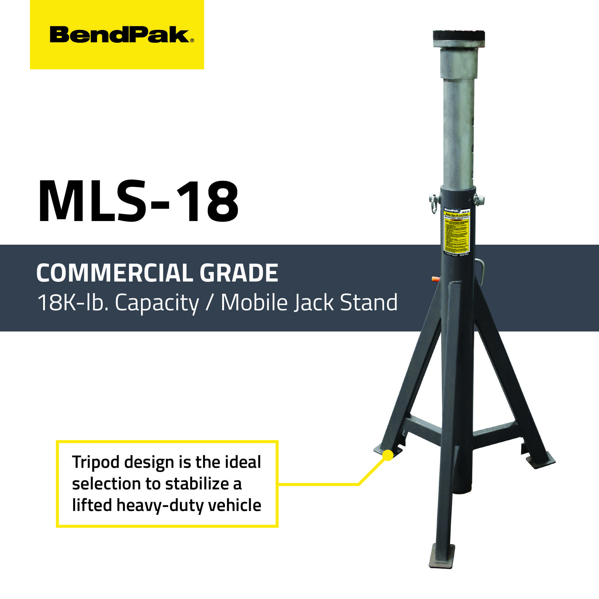 BendPak MLS-18 Mobile Jack Stand - 18,000-lb. Capacity