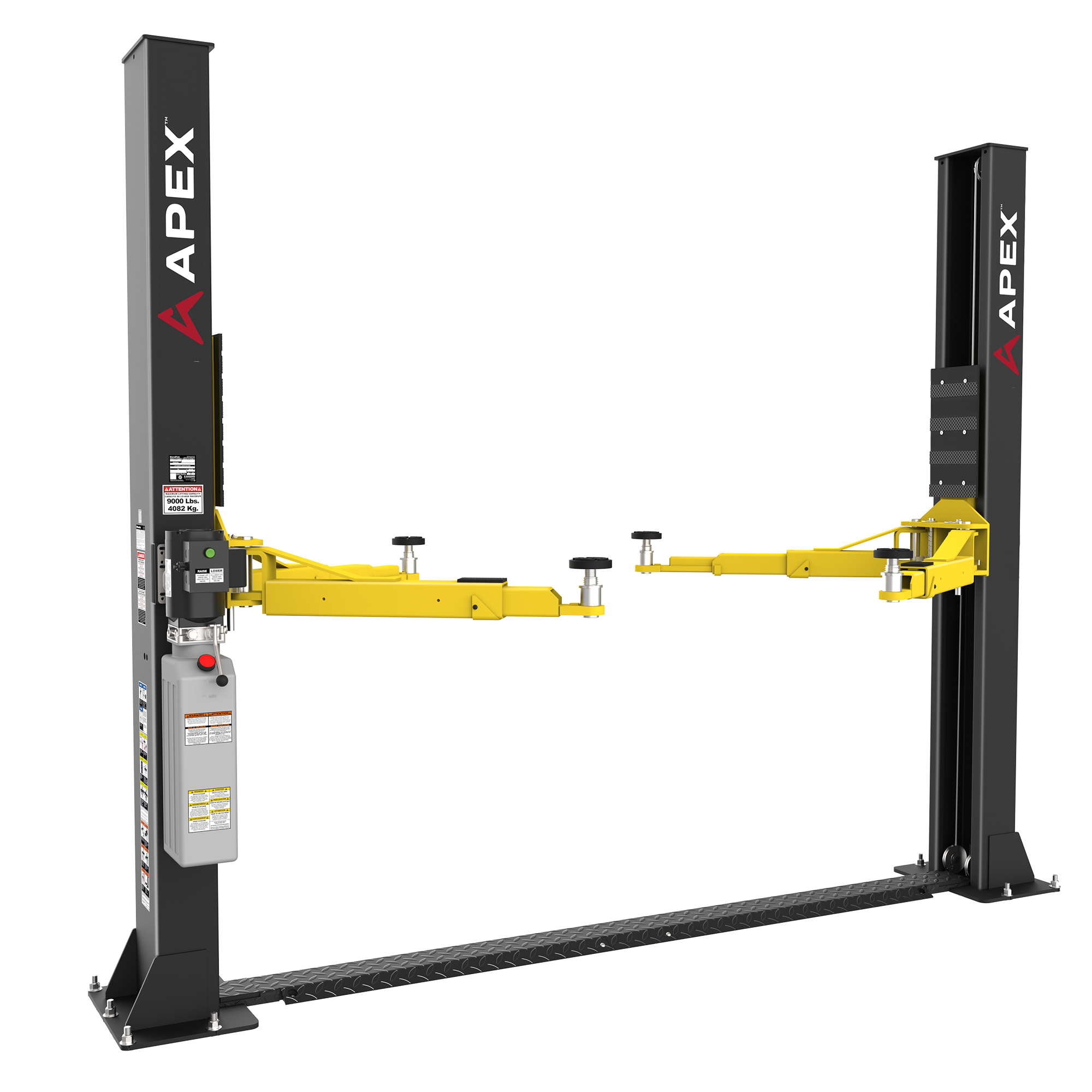APEX AL9LC Two-Post Lift - 9,000-lb Floorplate Lift - 5176250