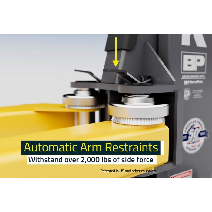 BendPak automatic arm restraints