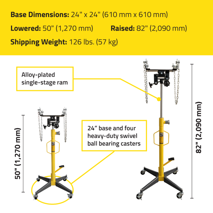 Ranger RTJ-1100 1/2-Ton Capacity Transmission Jack