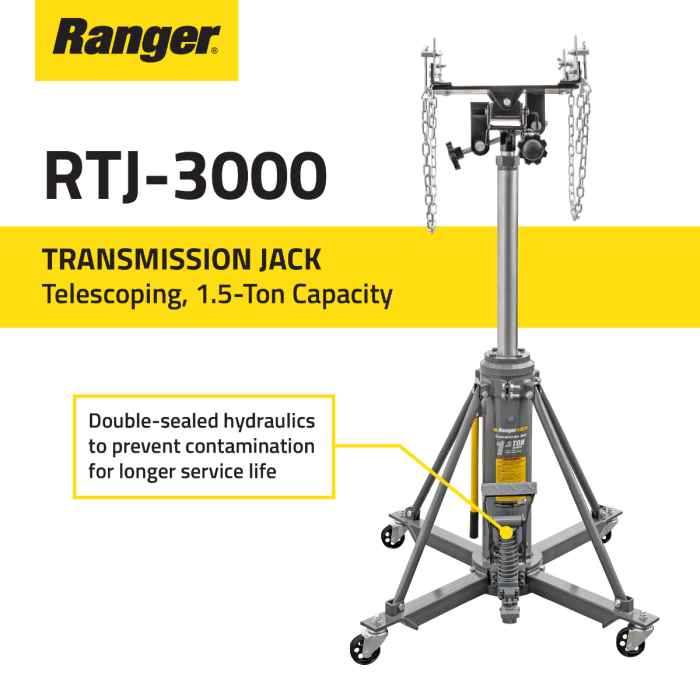 Ranger RTJ-3000 1.5-Ton Telescoping Transmission Jack