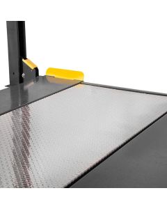 Aluminum deck that sits between runways of four-post lifts