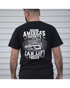 BendPak America's Favorite Car Lift Shirt americas-favorite-shirt back view in use 