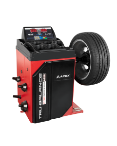 APEX AB28 digital wheel balancer delivering commercial accuracy for passenger and light truck wheels