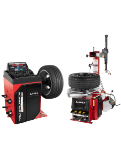 APEX AT26 and AB28 tire changer wheel balancer combo for small shop operations