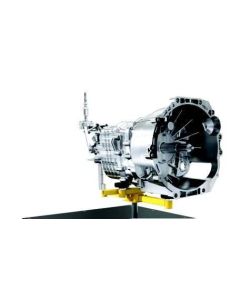 BendPak MOBI-EVS transmission support attachment featuring adjustable brackets, safety chains, and a mounting base—designed for EV battery and powertrain lift tables.