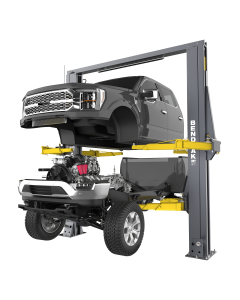 BendPak OctaFlex 12DPS two-post lift 5175612 performing cab-off truck repair in diesel service shop