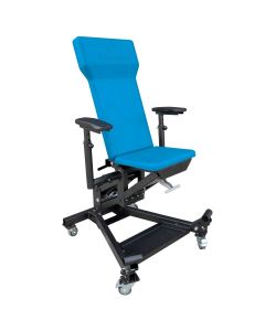 ErgoChair Ergo-JET 5160112 adjustable technician chair in blue, designed for comfort and mobility in professional automotive and industrial settings. Heavy-duty steel frame with ergonomic backrest and rolling base supports long work sessions without fatig