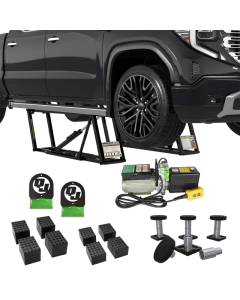 8000TLX extended-length portable car lift bundle includes SUV and Light Duty Truck Adapter Set and Wall Hangers for storage