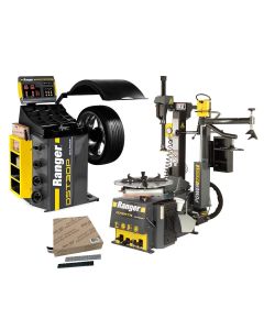 Ranger Tire Changer & Balancer Package (R76ATR, DST30P) with Fast Balancing & Weights. Tilt-back design, Right Assist Tower, 6-Second Balancing, 1400pc Tape