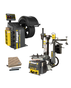 Complete tire service combo with R76ATR-L 110V tire changer, DST30PX balancer, and 1400 piece tape weight set
