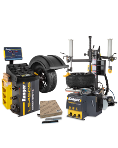 Ranger R980DP tire changer and LS45DS wheel balancer combo with wheel weights, complete professional wheel service package (model 5140419)