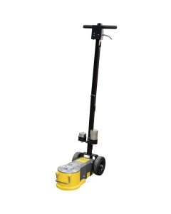 Ranger RBJ-30TL 30-Ton Telescoping Air Bottle Jack front-right view with upright handle and heavy-duty wheels 5150443