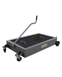 Ranger RD-15 Portable Oil Drain 15-Gallon Low-Profile Steel Pan with handle and rolling base 5150206