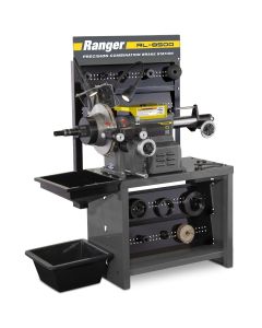 Ranger RL-8500 5150066 precision combination brake lathe station with tool storage and mounted rotor.