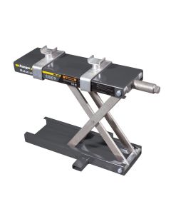 This low-profile scissor motorcycle jack is ideal for servicing motorcycles and ATVs up to 1,100 lbs. Extended fully Grey base color 5150071