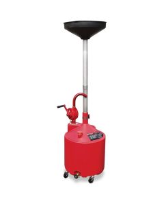 Ranger RD-18G 18-Gallon Oil Drain with adjustable funnel, hand pump, and wheeled base for shop use 5150995