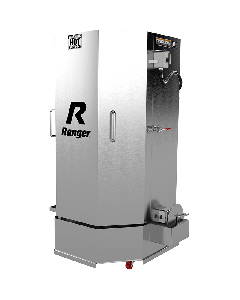 Ranger 5155052 RS-750DS stainless-steel spray wash cabinet featuring tall double-walled insulated construction, heavy-duty wash system, and durable stainless-steel exterior with control panel and red caster wheels
