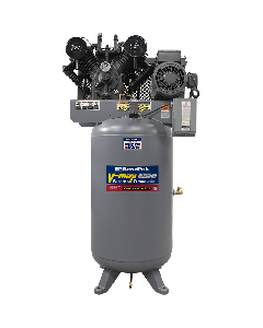 BendPak V-Max Elite Patriot Series VMP-7580V-601 vertical air compressor vmp-7580, USA-made, with 80-gallon tank, 7.5 HP motor, and two-stage pump.