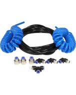  BendPak 5174010 rolling jack airline kit with coiled blue air hoses, black tubing, and compression fittings designed for HD-18, HD-27, and HD-35 four-post lift systems.