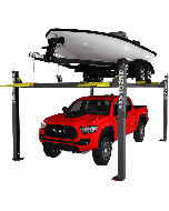 BendPak HD-7500BLX four-post boat lift 5175315 with 7,500 lb. capacity, front left view 