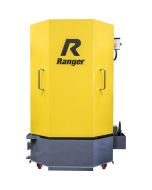 Ranger 5155117 RS-500D spray wash cabinet with bright yellow door panels, dual handles, and industrial-grade wash chamber for automotive parts cleaning