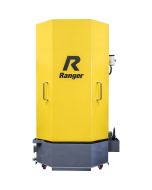 Ranger 5155118 RS-750D spray wash cabinet featuring bright yellow doors, dual handles, and heavy-duty gray base with industrial wash system