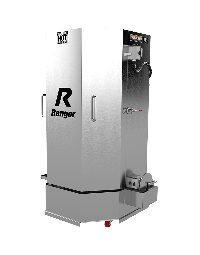Ranger 5155052 RS-750DS stainless-steel spray wash cabinet featuring tall double-walled insulated construction, heavy-duty wash system, and durable stainless-steel exterior with control panel and red caster wheels