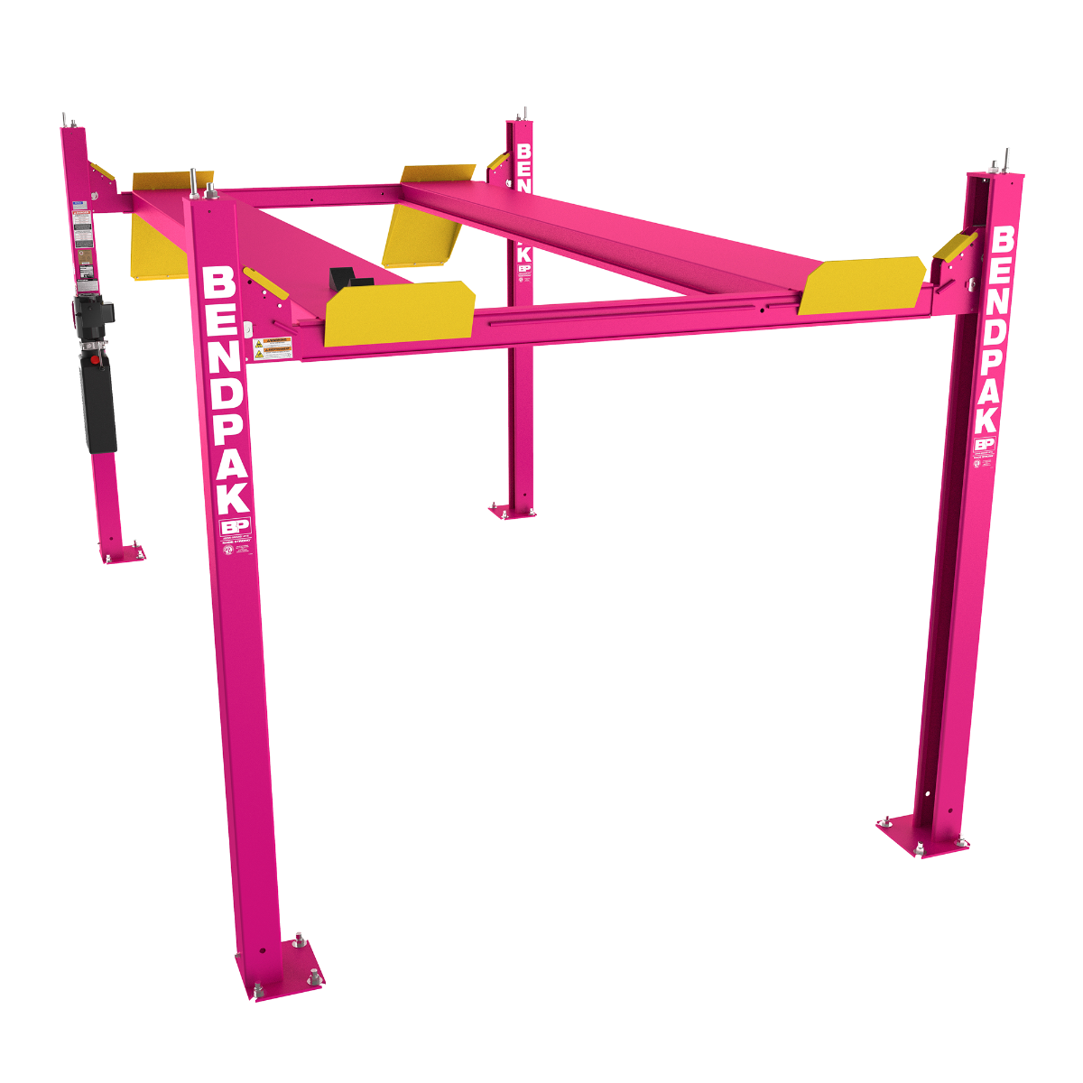 Pink BendPak HD-9 four-post lift