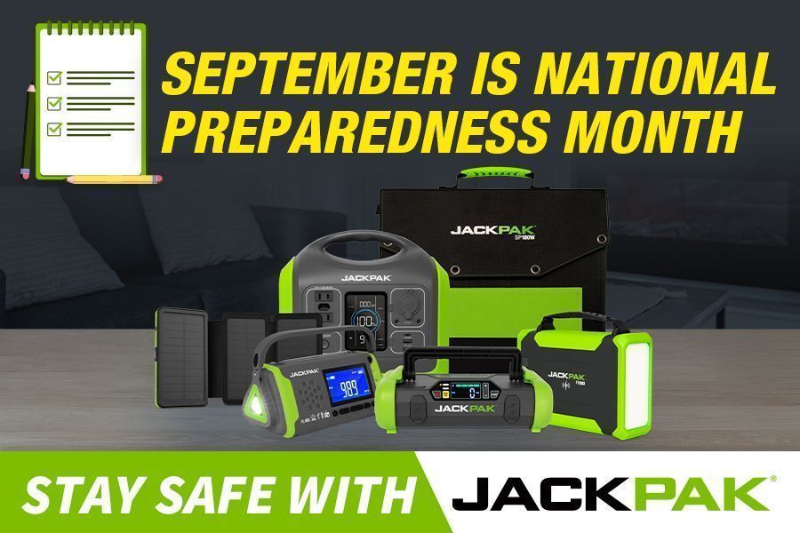 Make sure you're prepared for emergencies with JackPak portable power packs!