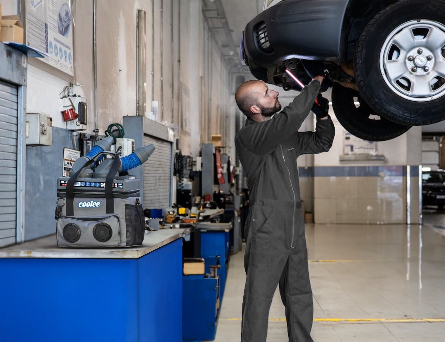 The Coolee Keeping a mechnic cool in their shop