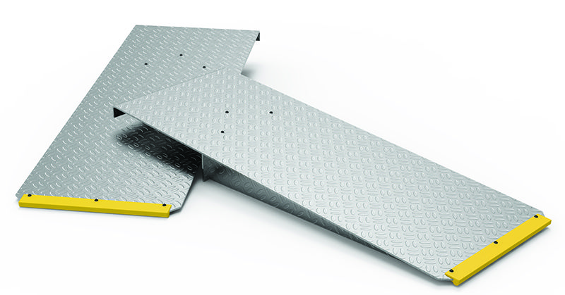 Low-clearance aluminum vehicle ramps extend 48 inches to protect undercarriages