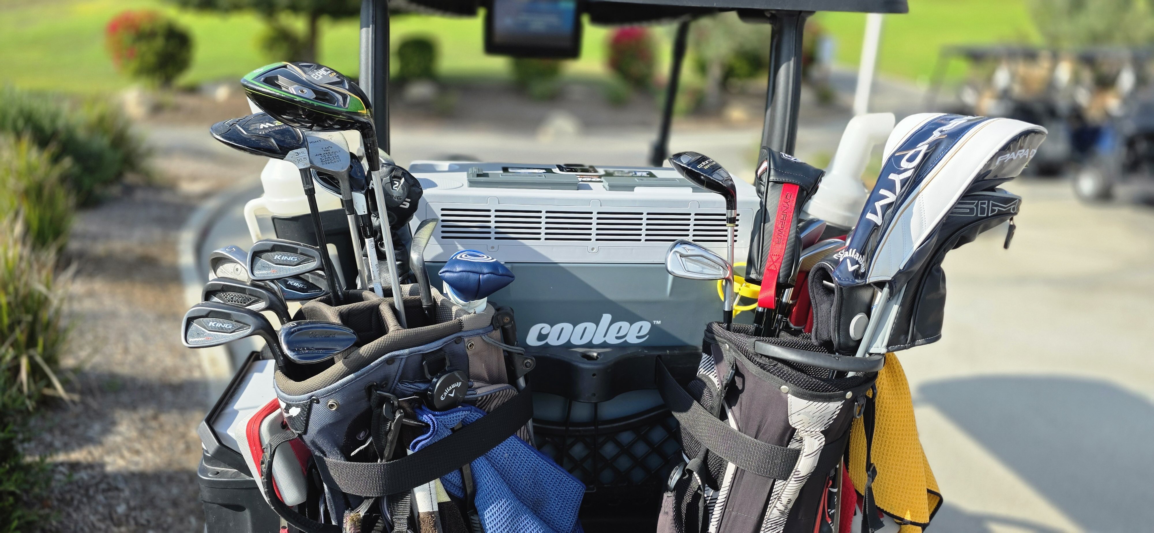 The new Coolee Tour LX is the first portable air conditioner engineered to slide right into a standard golf cart rear basket with no installation or hardware required.