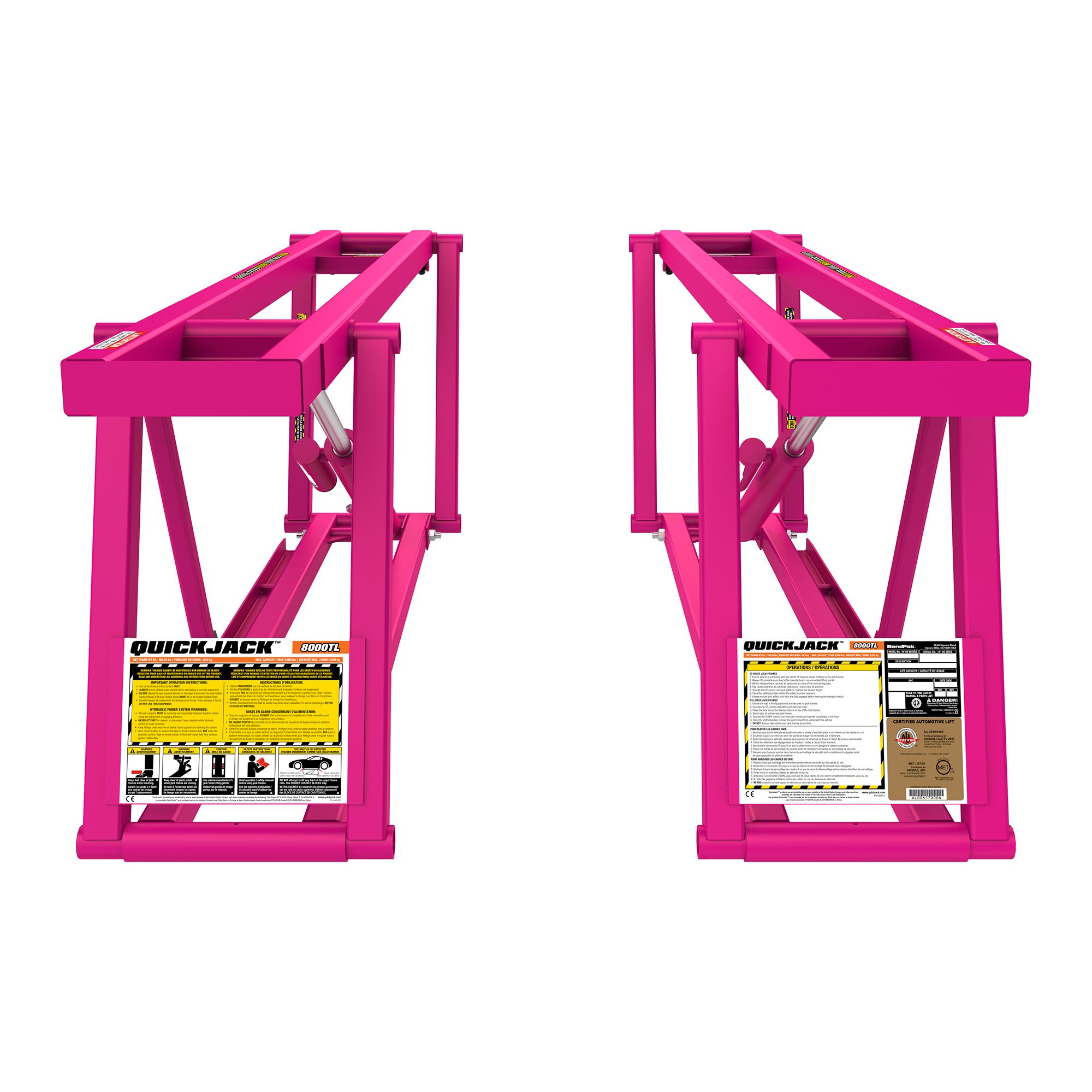 Pink QuickJack 8000TL portable car lift