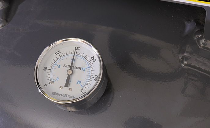 Air compressor tank pressure gauge
