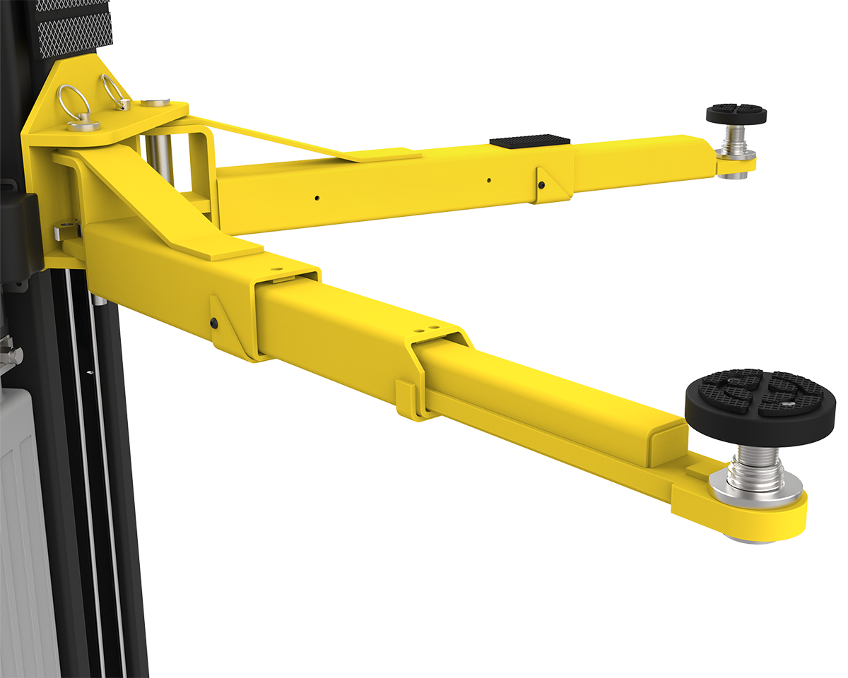 Triple-Telescoping front arms and dual-stage extended rear arms