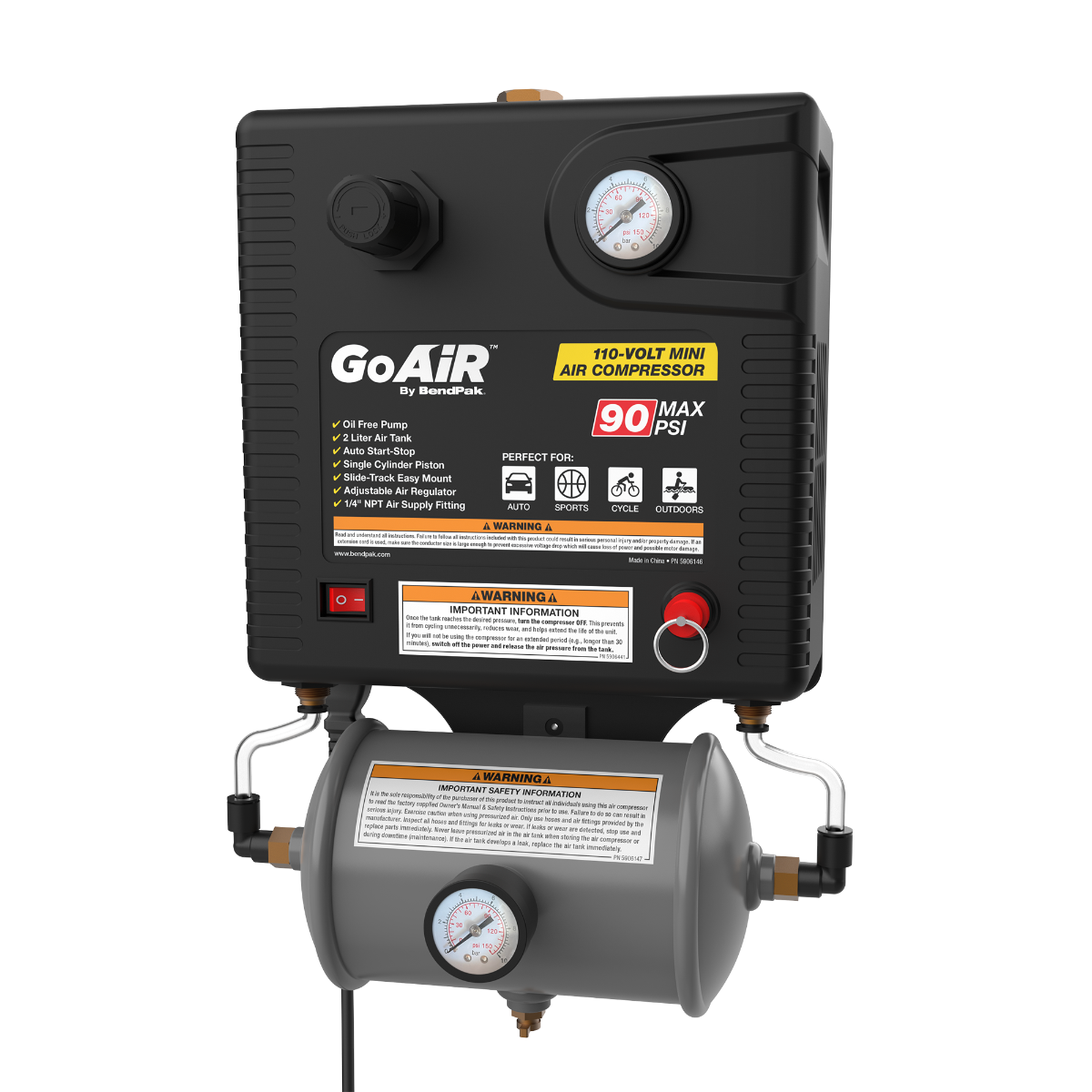 GoAir Mini Four-Post Lift Air Compressor