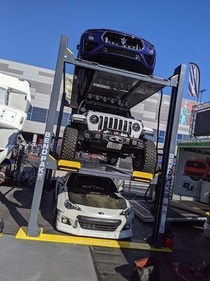 HD-973P triple stacker parking lift at SEMA 2019