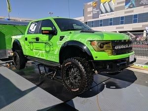 Truck lifted at QuickJack booth