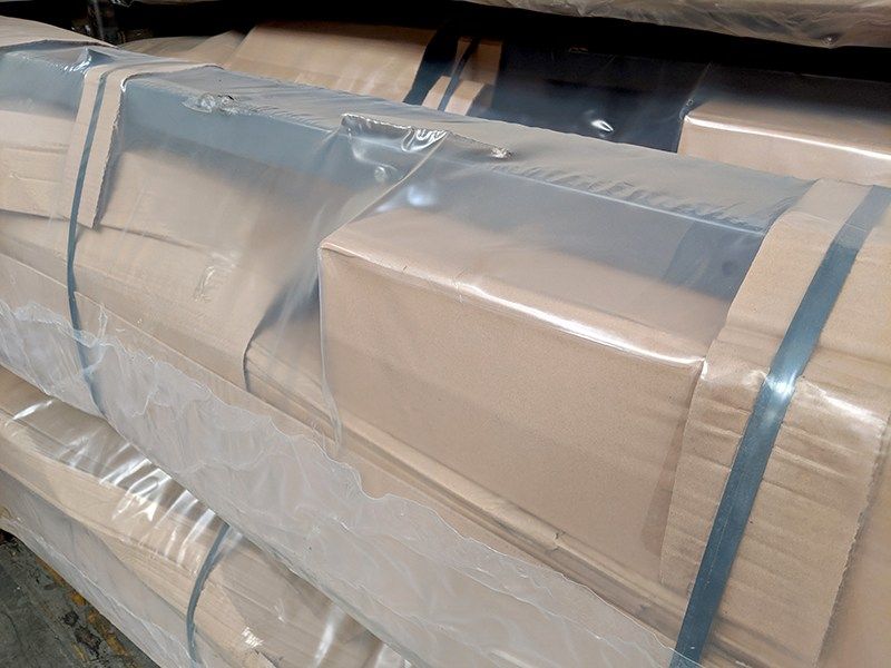 Close-up of the new two-post lift packaging